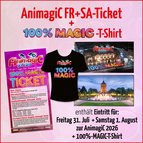 Tickets kaufen für AnimagiC 2026 - Freitag + Samstag mit 100%-MagiC-T-Shirt am 31.07.2026