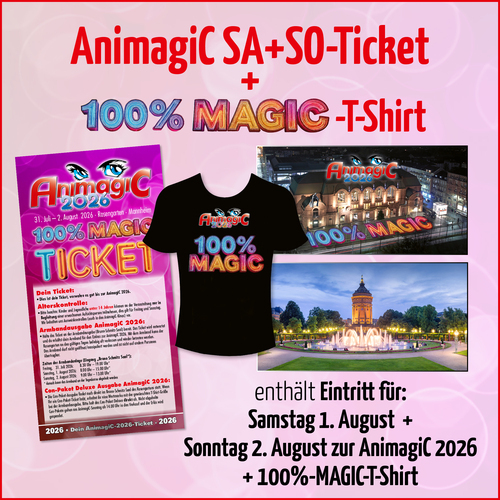 Tickets kaufen für AnimagiC 2026 - Samstag + Sonntag mit 100%-MagiC-T-Shirt am 01.08.2026